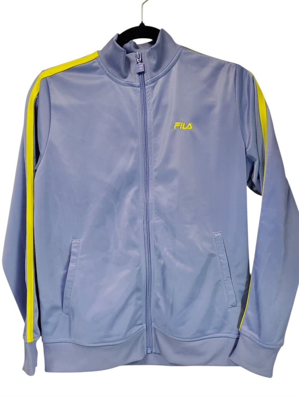 FiLA Lightweight Blue Track Jacket Athletic Wear Full Zip Size Small Running Gym